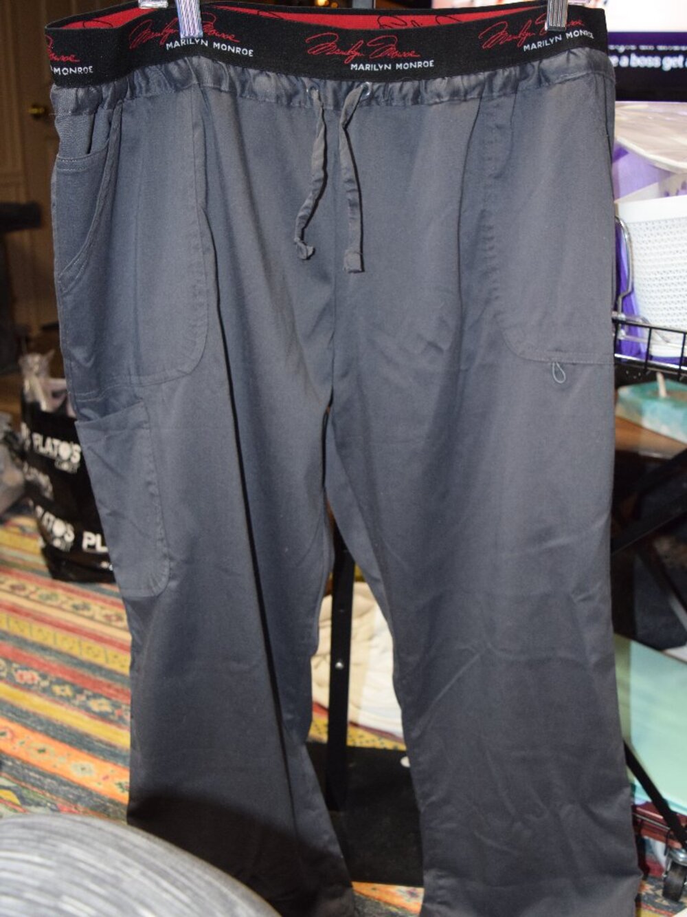 Marilyn Monroe Scrub Pants, Pewter, Size 2X